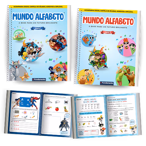 Kit completo Mundo Alfabeto com livros e exercícios
